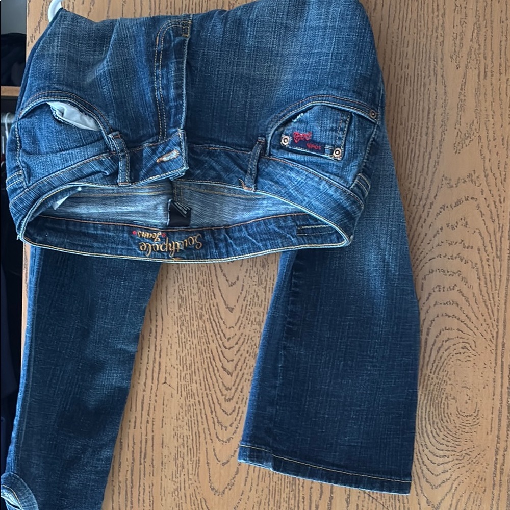South Pole Blue Boot Cut Jeans with Distressing